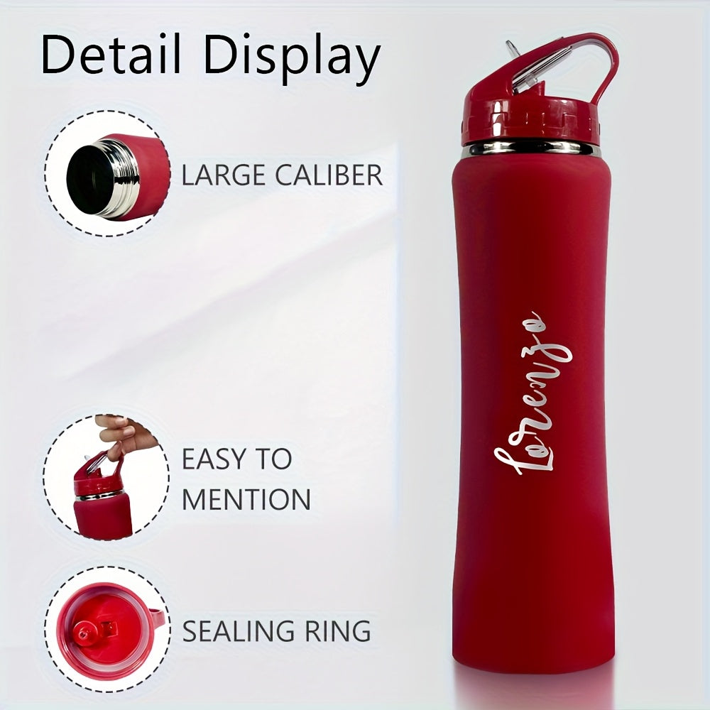 Personalized Insulated Stainless Steel Water Bottle with Straw, Engraved Fitness & Cycling Bottle, Perfect Gift for Men Women