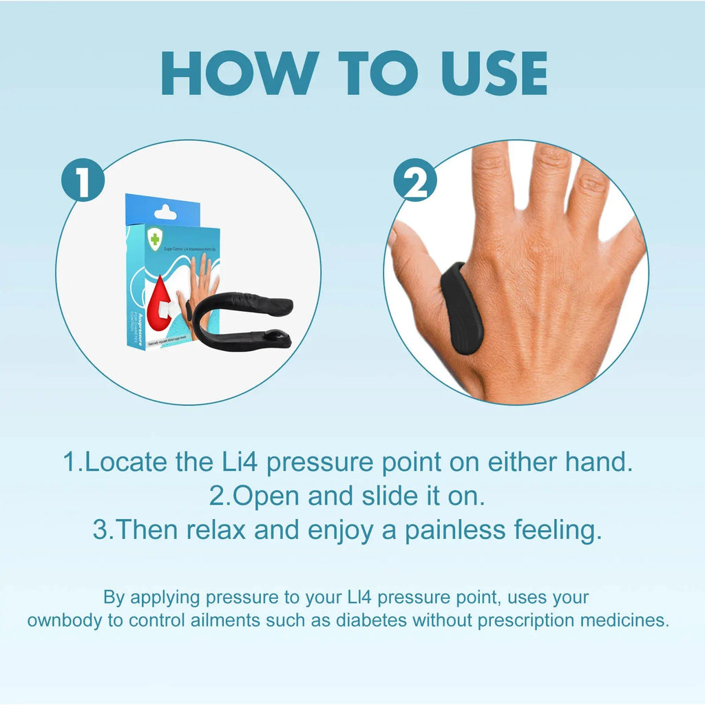 Sugar Control Acupressure Point Clip for Diabetic Treatment Blood Glucose Relief Balance Relaxation Tension Anxiety Health Care