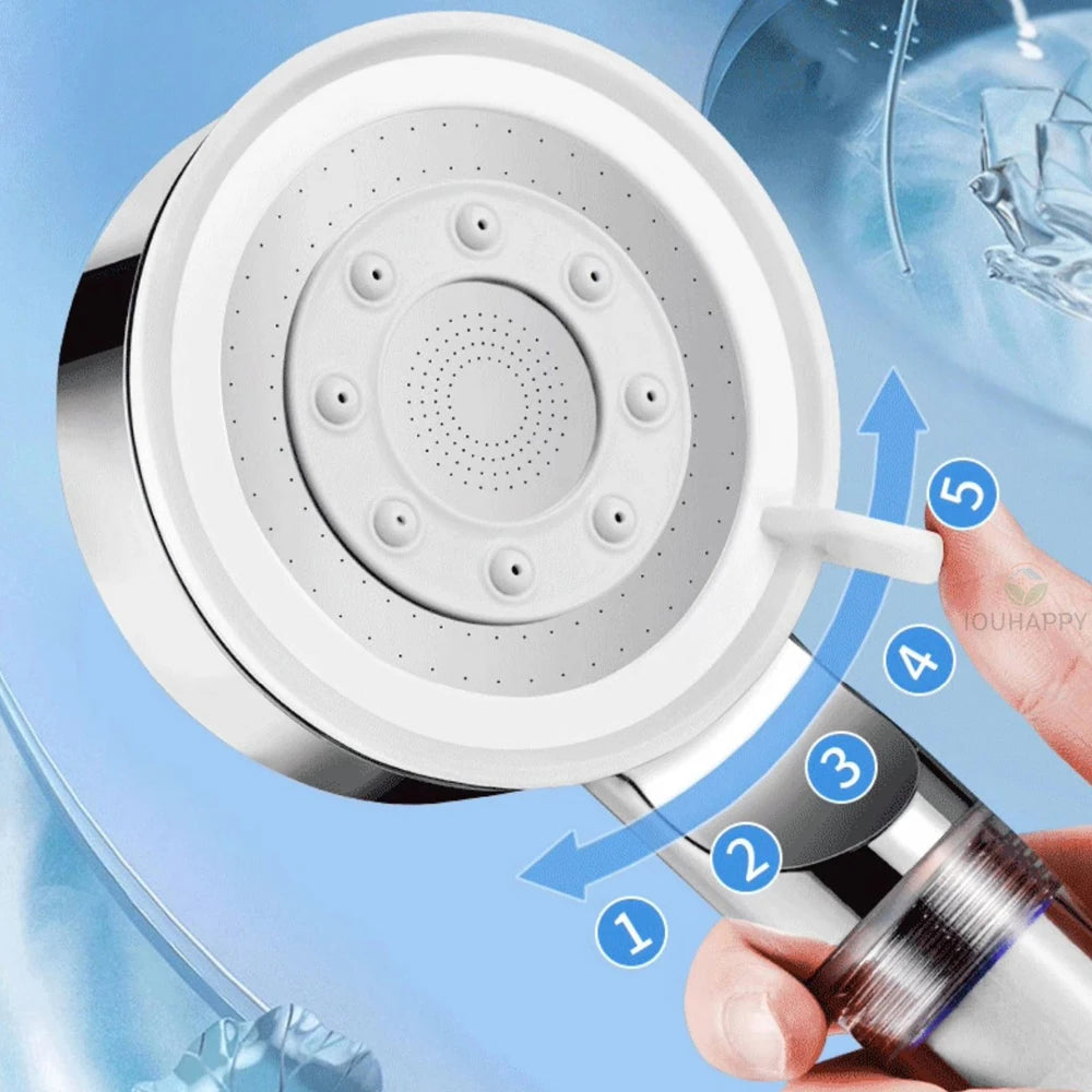 High Pressure Shower Head Set 5 Jet Modes Adjustable Shower Head with Filter Large Water Flow Spray Bathroom Accessories