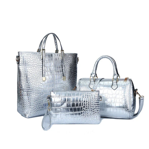 Chic Crocodile Handbag Set