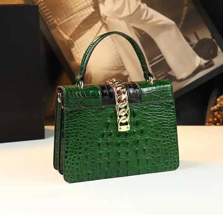 Elegant Crocodile Leather Handbag