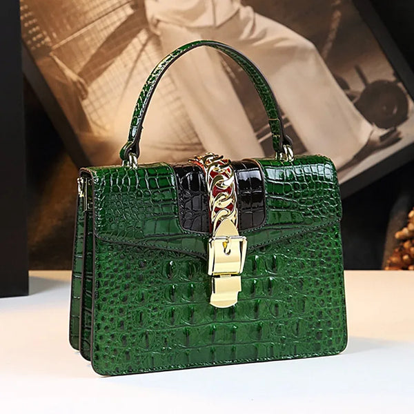 Elegant Crocodile Leather Handbag