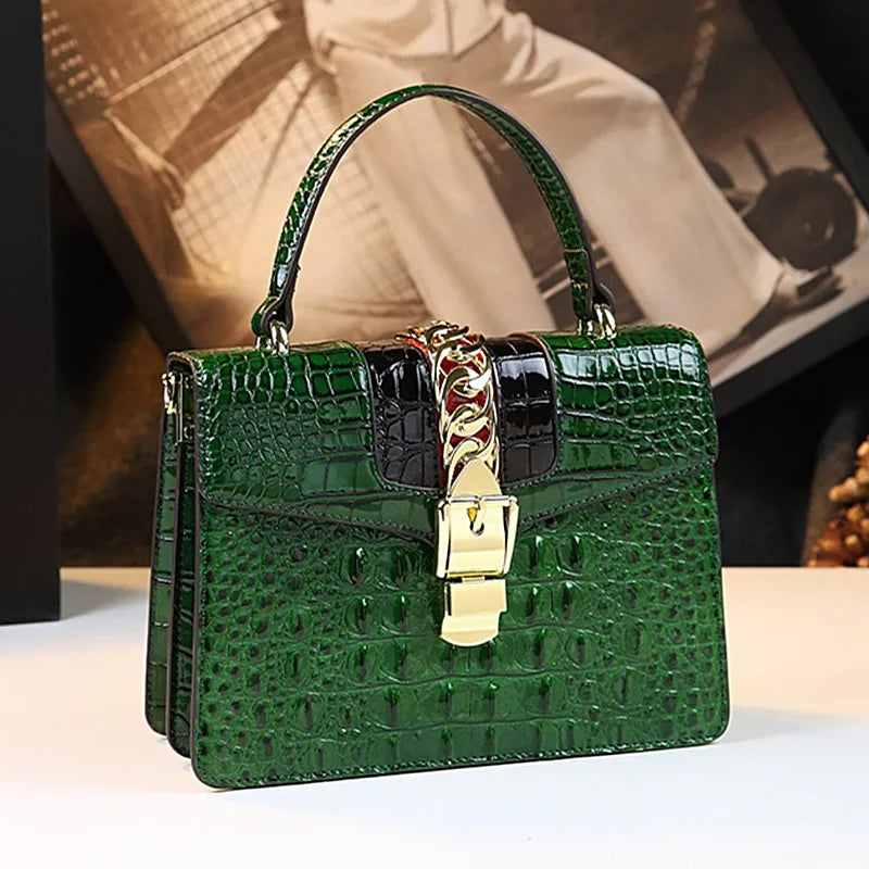 Elegant Crocodile Leather Handbag
