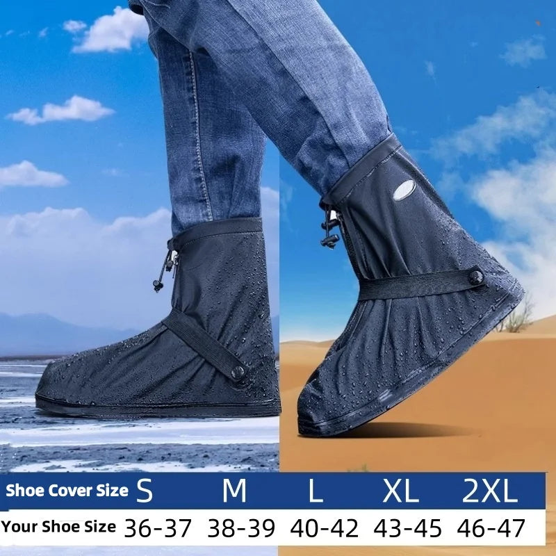 Waterproof Rain Shoes Cover Reusable Non-Slip Cycling Hiking Boot Covers Pants Shoes Protectors Rain Snow Wet Sand Boots Cover