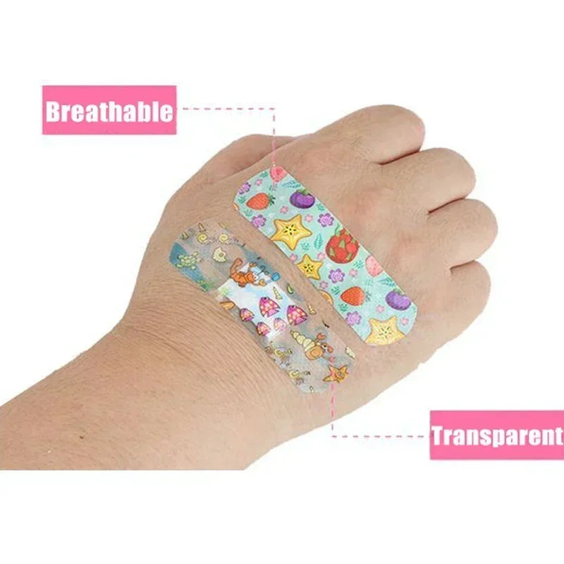 Bandages Bulk Cute Cartoon Bandages Flexible Adhesive 100Pcs Kids Kids  Strips Medical Waterproof Breathable for Children