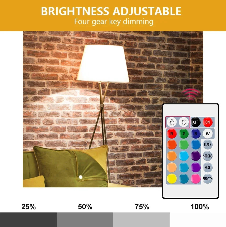 1-10PCS Smart RGBW LED Bulb Spotlight E27 E14 B22 GU10 with Infrared Remote Control Suitable for Colorful Home Lighting