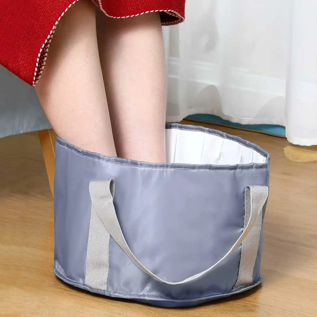 Portable Multi-Functional Folding Basin Foot Bath Basin Soaking Basin with Heat Retention Ideal for Home Use and Outdoor Travel