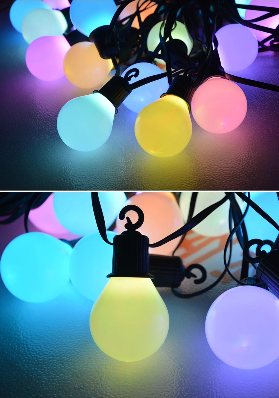 Smart WIFI/Bluetooth G40 LED Bulb String Light 25/50 Bulbs Christmas USB Fairy Lights Room Outdoor Garden Decor LED Garland Lamp