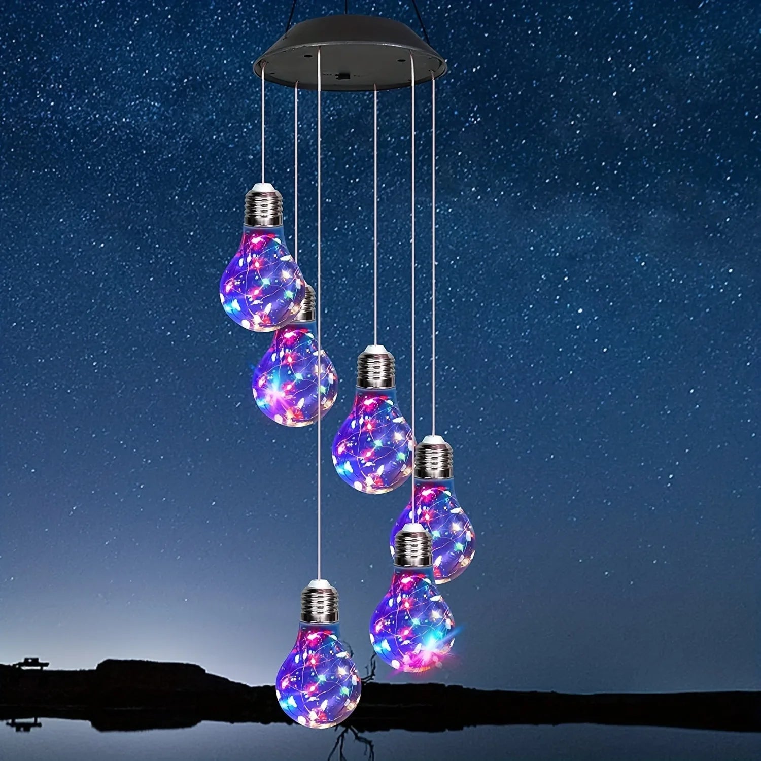 1PC Solar Wind Chime Outdoor, Color Changing Hanging Garden Light, Decorative Solar-Powered Chime Lighting for Patio/Yard