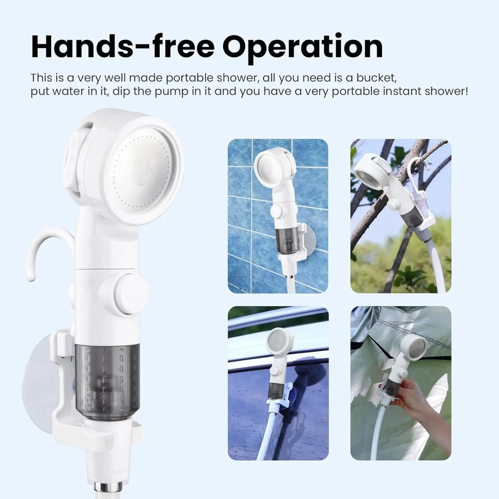 Portable Electric Shower Pump  2pcs Shower Head Sprayer USB Portable Pet Bath Shower Kit for Camping RV Travel  Watering Plants
