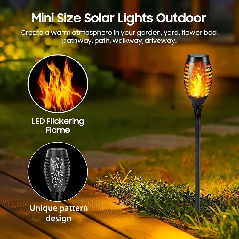 Smart Light Sensing Outdoor Landscape Lights Decorative Lights with Flickering Flame Torch for Gardens Patio Lawns Path