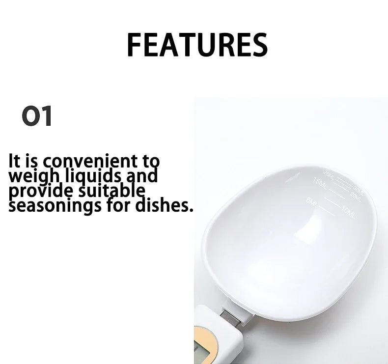 500g/0.1g Scale Weighing Spoon Kitchen Electronic Scale LCD Display Digital Weight Measuring Spoon Digital Spoon Scale Tool