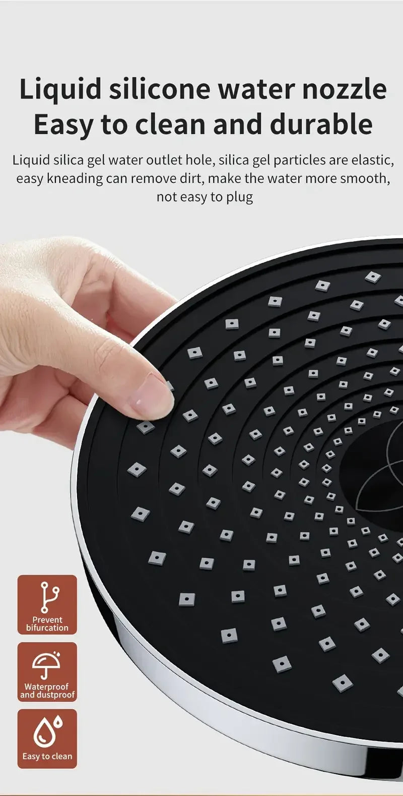 25cm Top Spray Large Water Volume Booster Shower Head Pressurized Single Head Home Bathroom Shower Head
