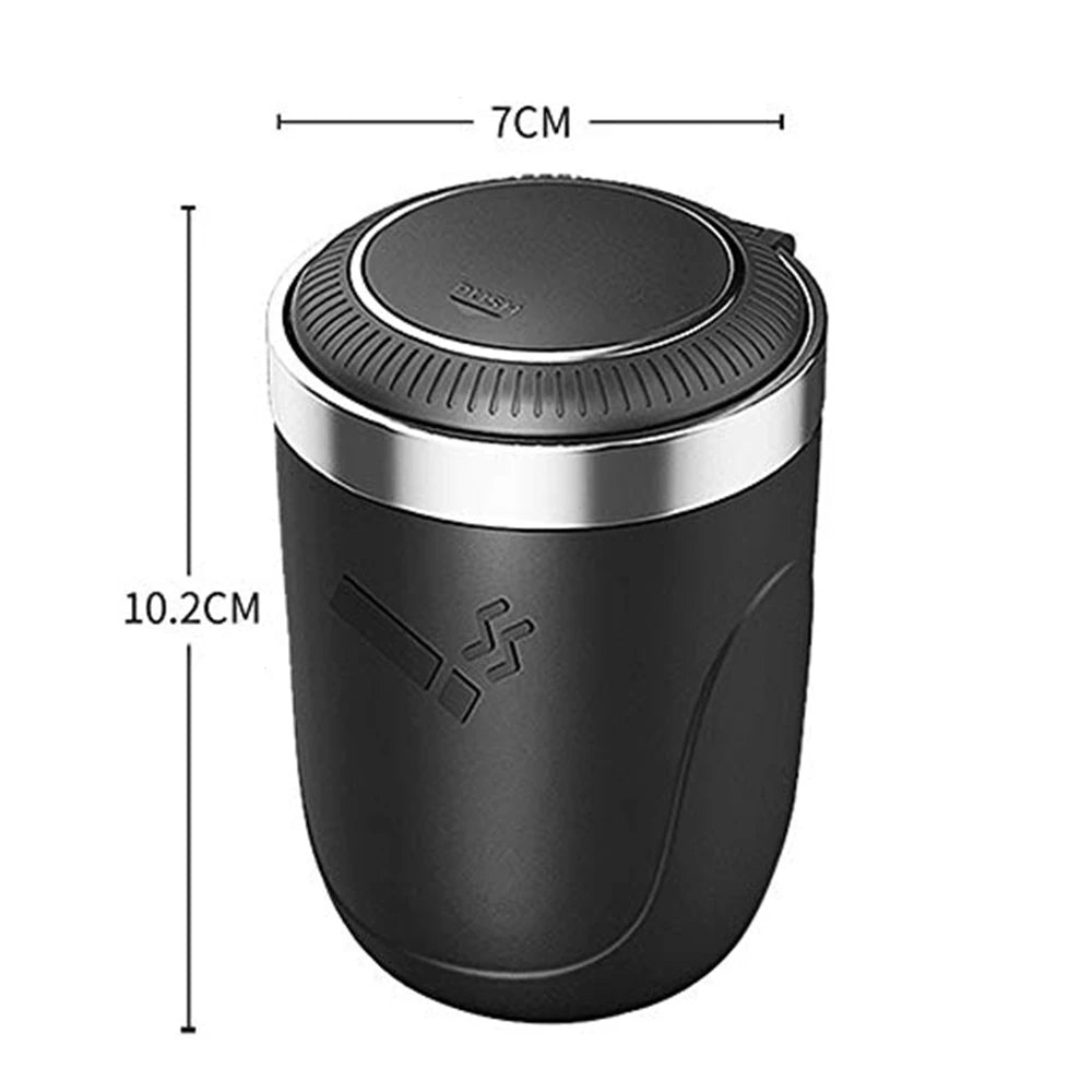 Car Ashtray With LED Light Universal Alloy Ash Tray Car  Retardant Cigarette Holder Ash Tray Automotive Supplies ﻿