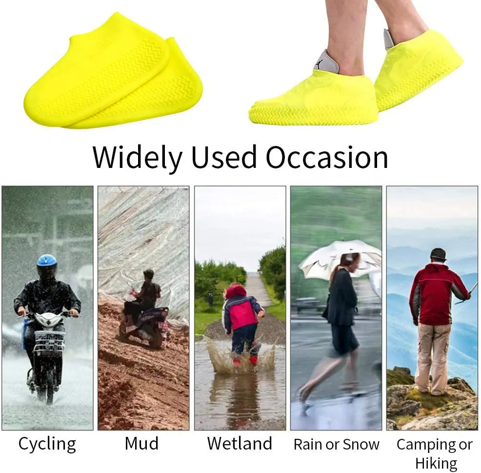 Reusable Waterproof Rain Shoes Covers Silicone Outdoor Shoe Covers Walking Shoes Latex Shoe Covers Non-slip Rain Boots Covers