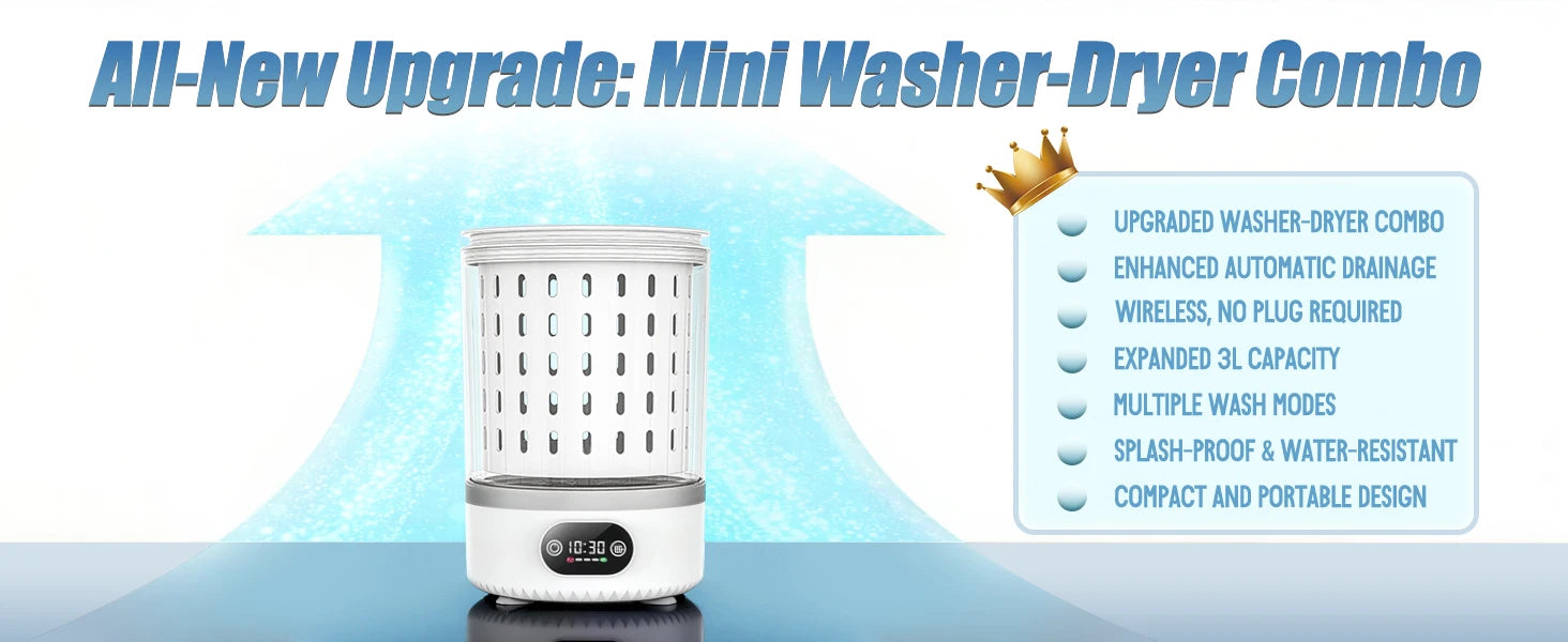 3L Mini Washing Machine,3 In 1 Portable Washing and Spin Dry,Drain Washing Machine,Small Washer for Underwea Socks Baby Clothes