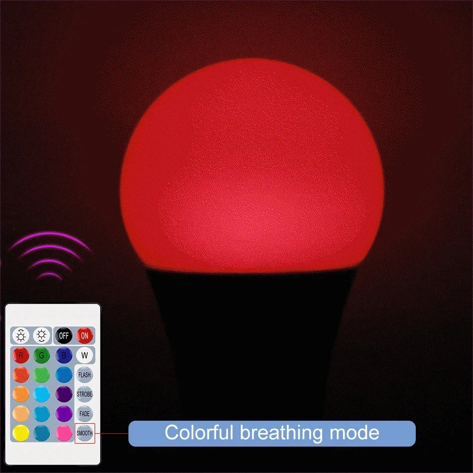 1-10PCS Smart RGBW LED Bulb Spotlight E27 E14 B22 GU10 with Infrared Remote Control Suitable for Colorful Home Lighting