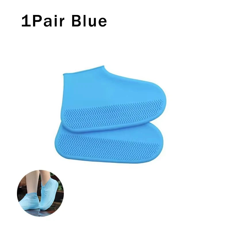 Reusable Waterproof Rain Shoes Covers Silicone Outdoor Shoe Covers Walking Shoes Latex Shoe Covers Non-slip Rain Boots Covers