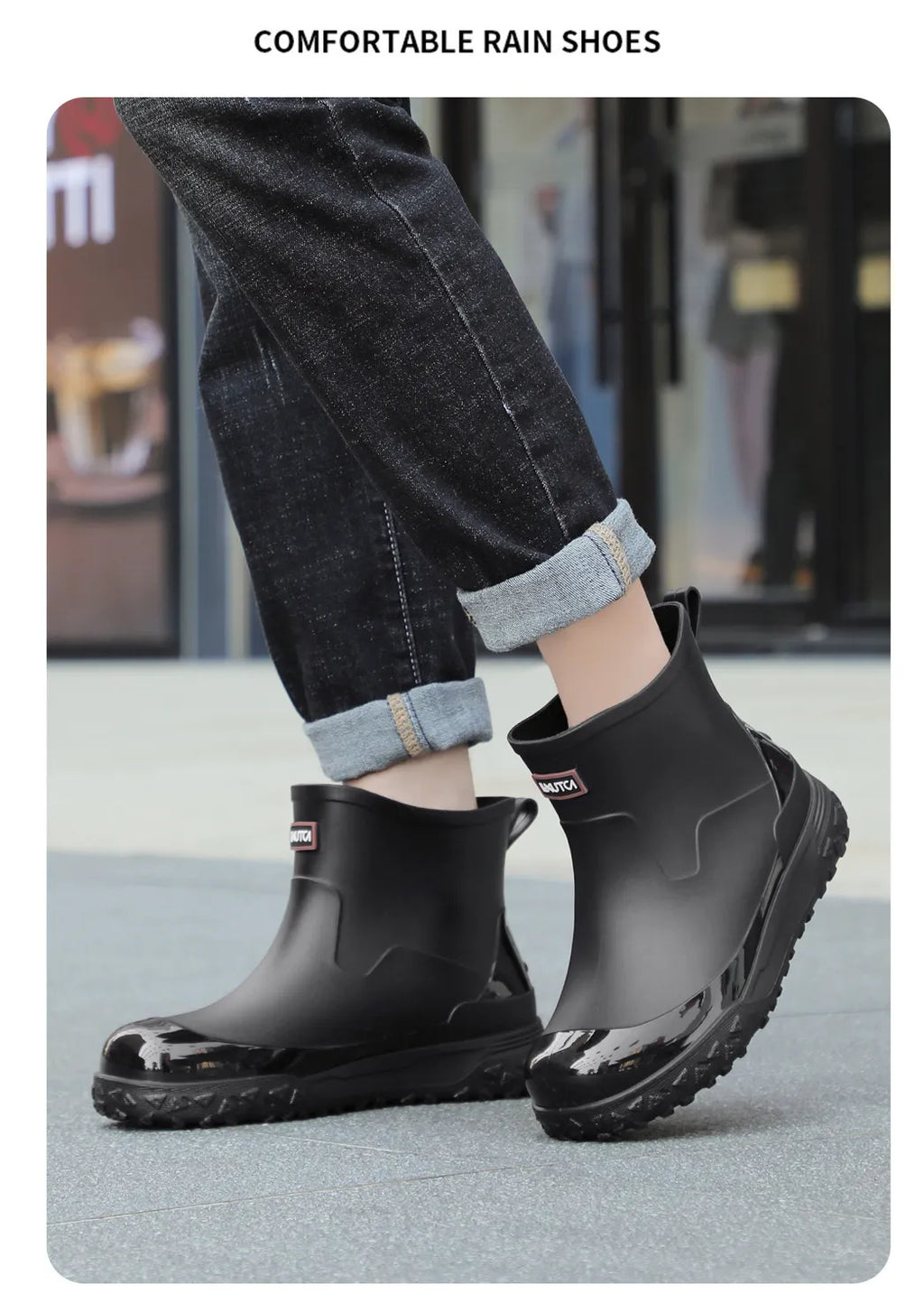 Fishing water shoes for men waterproof anti-slip  wear-resistant rain boots rain shoes, 2026 new style kitchen work rubber shoes
