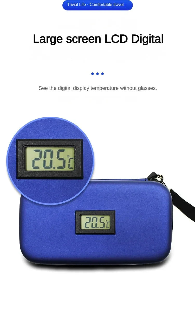 Insulin Cooler Travel Case Mini Insulin Cooler Bag Heat Insulation Temperature Display Medicine Diabetic Supplies Travel Case