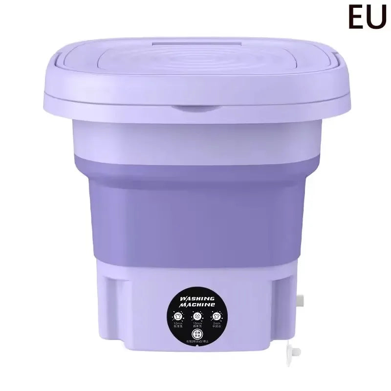 High Capacity 8L Foldable Portable Washing Machine Spin Dryer Lightweight Household Mini Washer for Intimates Socks Panties