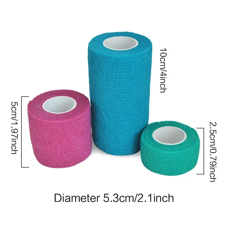 1Roll 2.5/5/10cm*4.5m Gauze Medical Bandage Self-adhesive Breathable Elastic Bandages for Sports Fixing Finger Wrist Leg