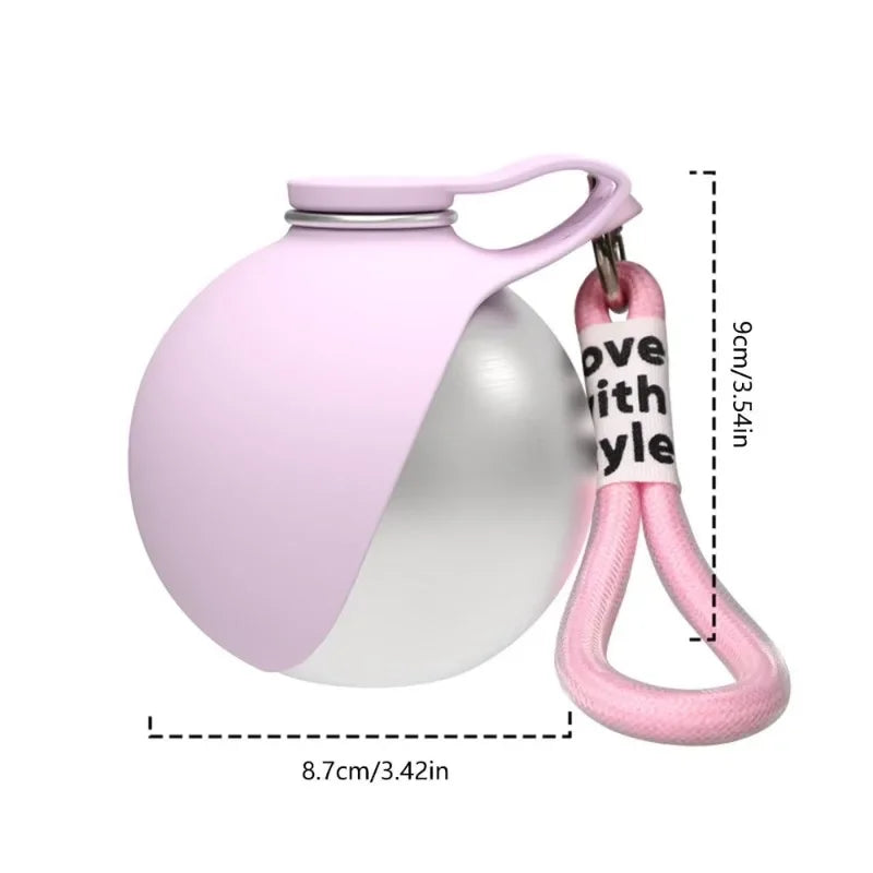 Stainless Steel Dog Water Bottle with Silicone Bowl Leak Proof Pet Drinking Bottle for Dogs Cats Walking Hiking Travel Use