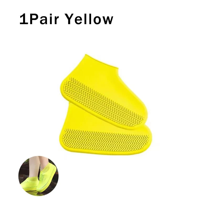 Reusable Waterproof Rain Shoes Covers Silicone Outdoor Shoe Covers Walking Shoes Latex Shoe Covers Non-slip Rain Boots Covers