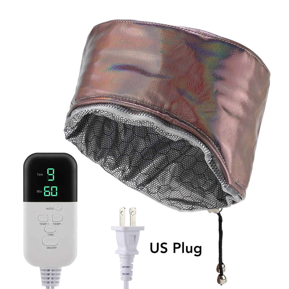 Hair Steamer For Deep Conditioning Thermal Heat Cap 9-Level 5 Timer Electric Thermal Hat Waterproof Salon Hair SPA Steamer Cap
