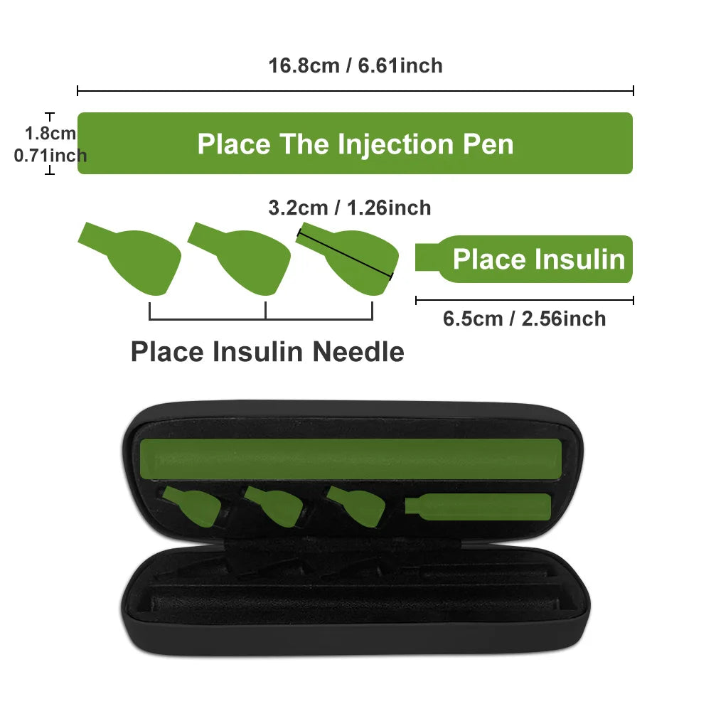 Diabetic Supplies Travel Carrying Case Daily Use Insulin Pen Holder Case for Insulin Pens Peptide Pen Cartridges Needle Storage