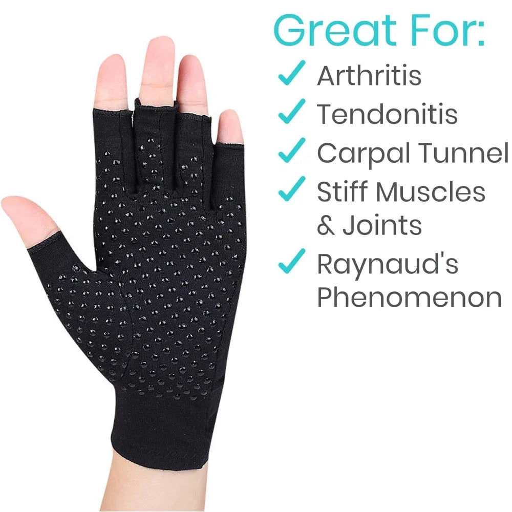 1Pair Arthritis Gloves for Pain Relief,Compression Gloves for Arthritis,Carpal Tunnel,Typing,Fingerless Hand Gloves for WomenMen