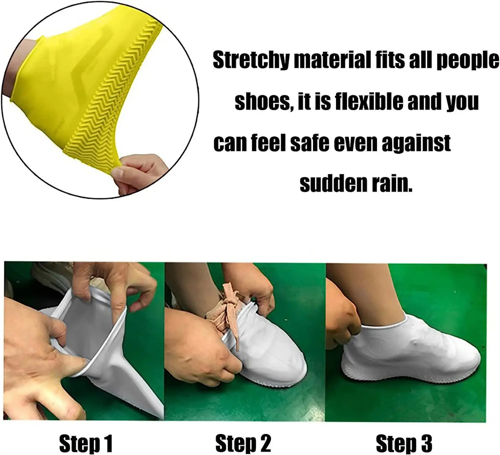 Reusable Waterproof Rain Shoes Covers Silicone Outdoor Shoe Covers Walking Shoes Latex Shoe Covers Non-slip Rain Boots Covers