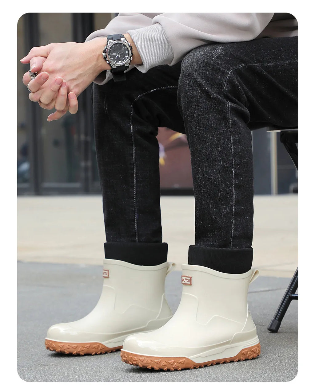 Fishing water shoes for men waterproof anti-slip  wear-resistant rain boots rain shoes, 2026 new style kitchen work rubber shoes