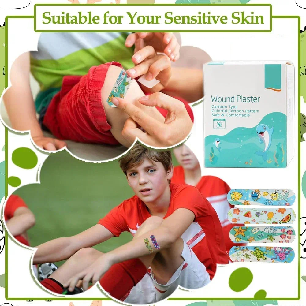 Bandages Bulk Cute Cartoon Bandages Flexible Adhesive 100Pcs Kids Kids  Strips Medical Waterproof Breathable for Children