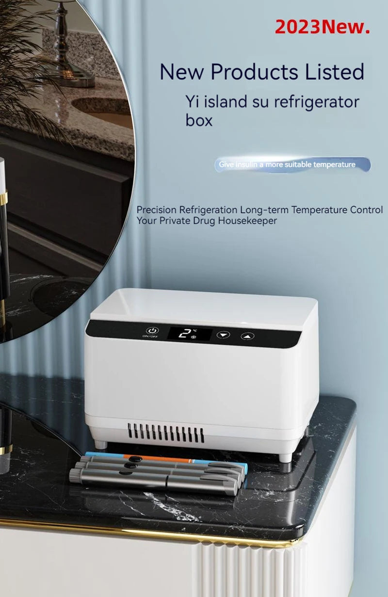 Portable Insulin Cooler - Mini Medical Fridge for Diabetic Supplies with Double Layer Super Capacity, USB/Battery Powered Travel