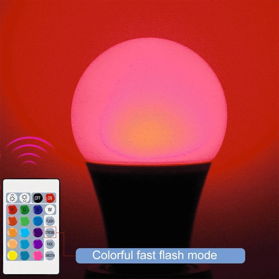1-10PCS Smart RGBW LED Bulb Spotlight E27 E14 B22 GU10 with Infrared Remote Control Suitable for Colorful Home Lighting