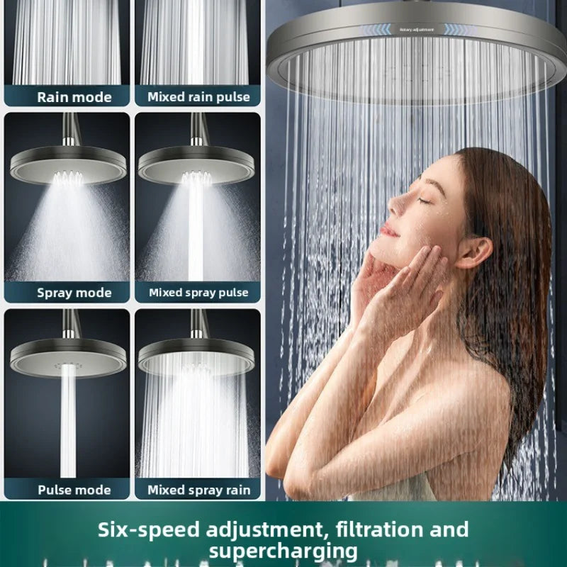 High-Pressure Rain Shower Head - Strong Spray Bathroom Showerhead with Enhanced Water Flow for Refreshing Home Experience