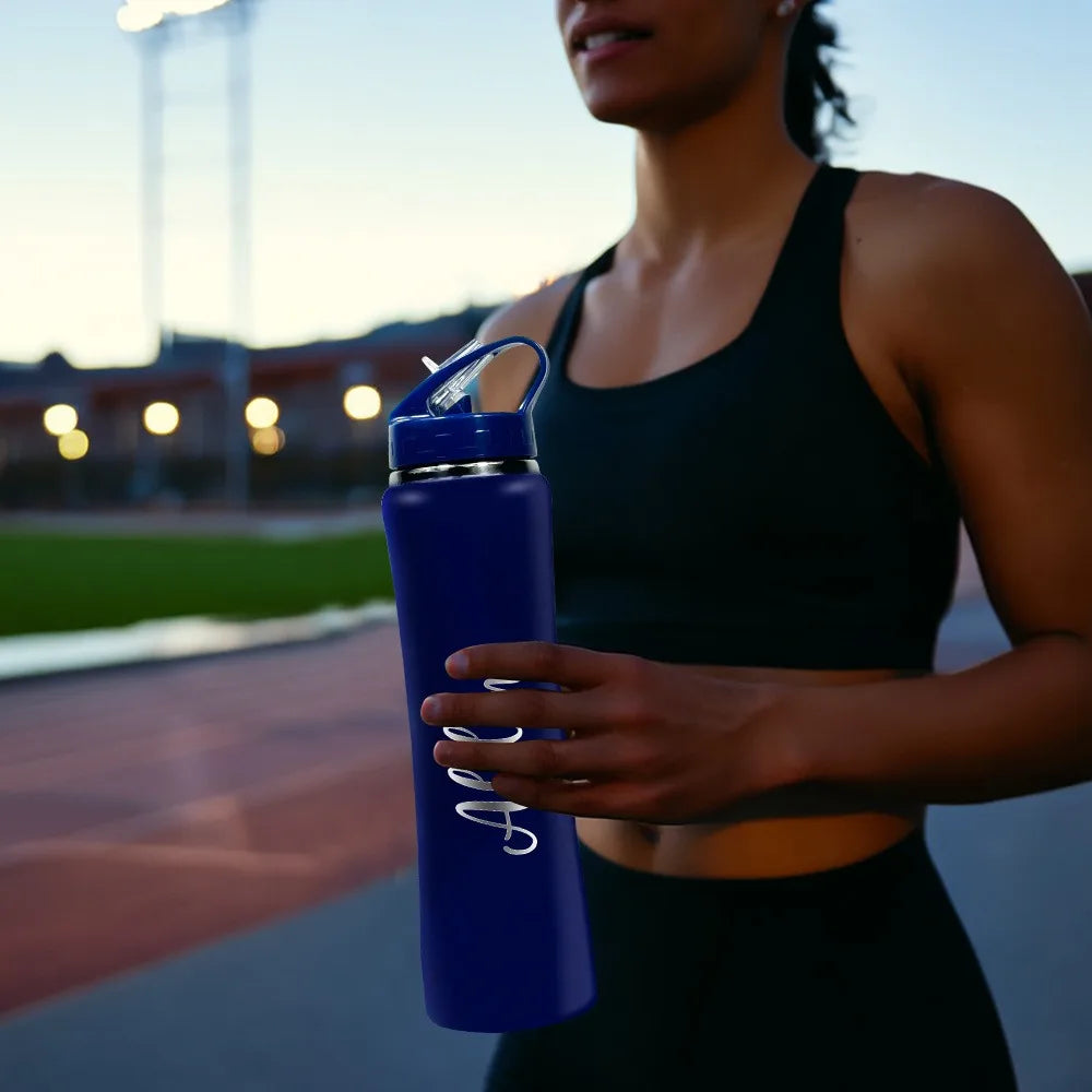 Personalized Insulated Stainless Steel Water Bottle with Straw, Engraved Fitness & Cycling Bottle, Perfect Gift for Men Women