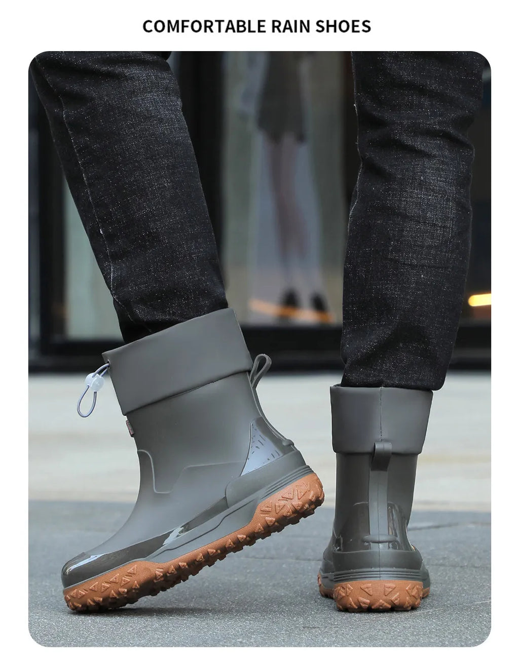 Fishing water shoes for men waterproof anti-slip  wear-resistant rain boots rain shoes, 2026 new style kitchen work rubber shoes