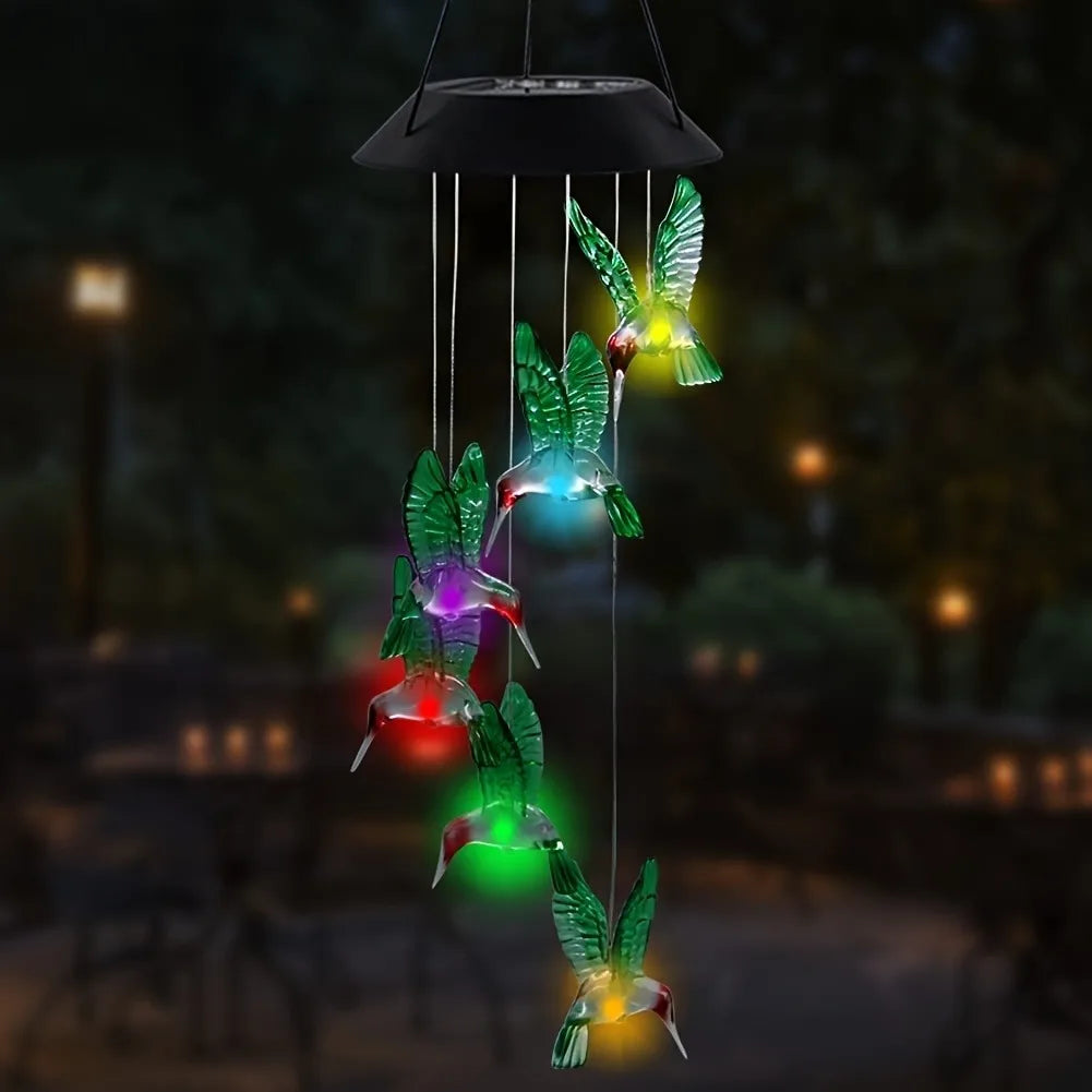 1PC Solar Wind Chime Outdoor, Color Changing Hanging Garden Light, Decorative Solar-Powered Chime Lighting for Patio/Yard