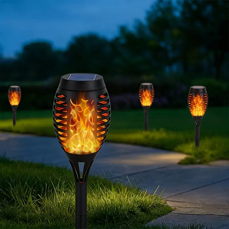 Smart Light Sensing Outdoor Landscape Lights Decorative Lights with Flickering Flame Torch for Gardens Patio Lawns Path