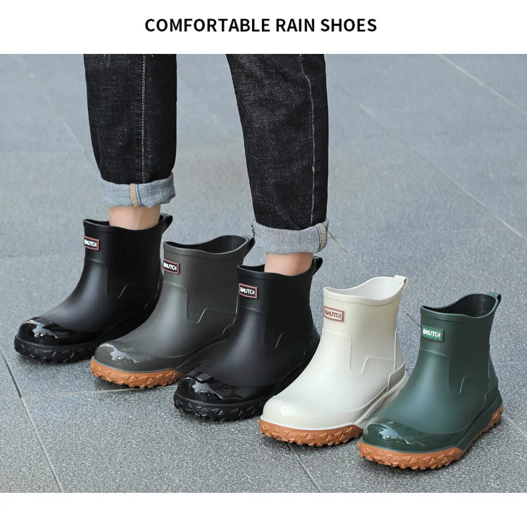 Fishing water shoes for men waterproof anti-slip  wear-resistant rain boots rain shoes, 2026 new style kitchen work rubber shoes