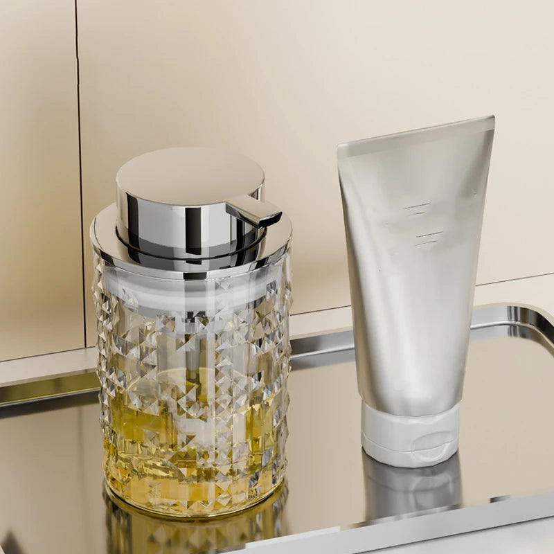 Foam Soap Dispenser Plastic Light Luxury Liquid Soap Bottle Bathroom Shampoo Lotion Filling Bottle Foaming Soap Pump Jar