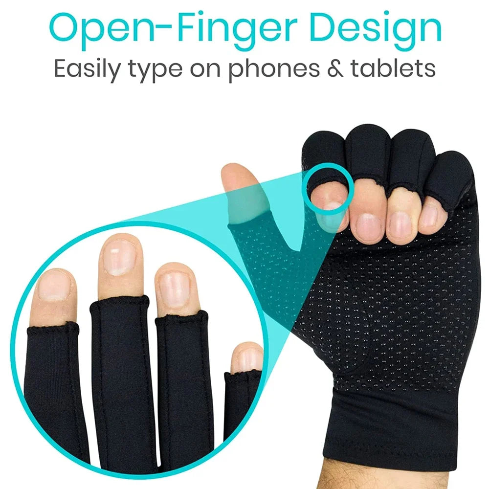 1Pair Arthritis Gloves for Pain Relief,Compression Gloves for Arthritis,Carpal Tunnel,Typing,Fingerless Hand Gloves for WomenMen