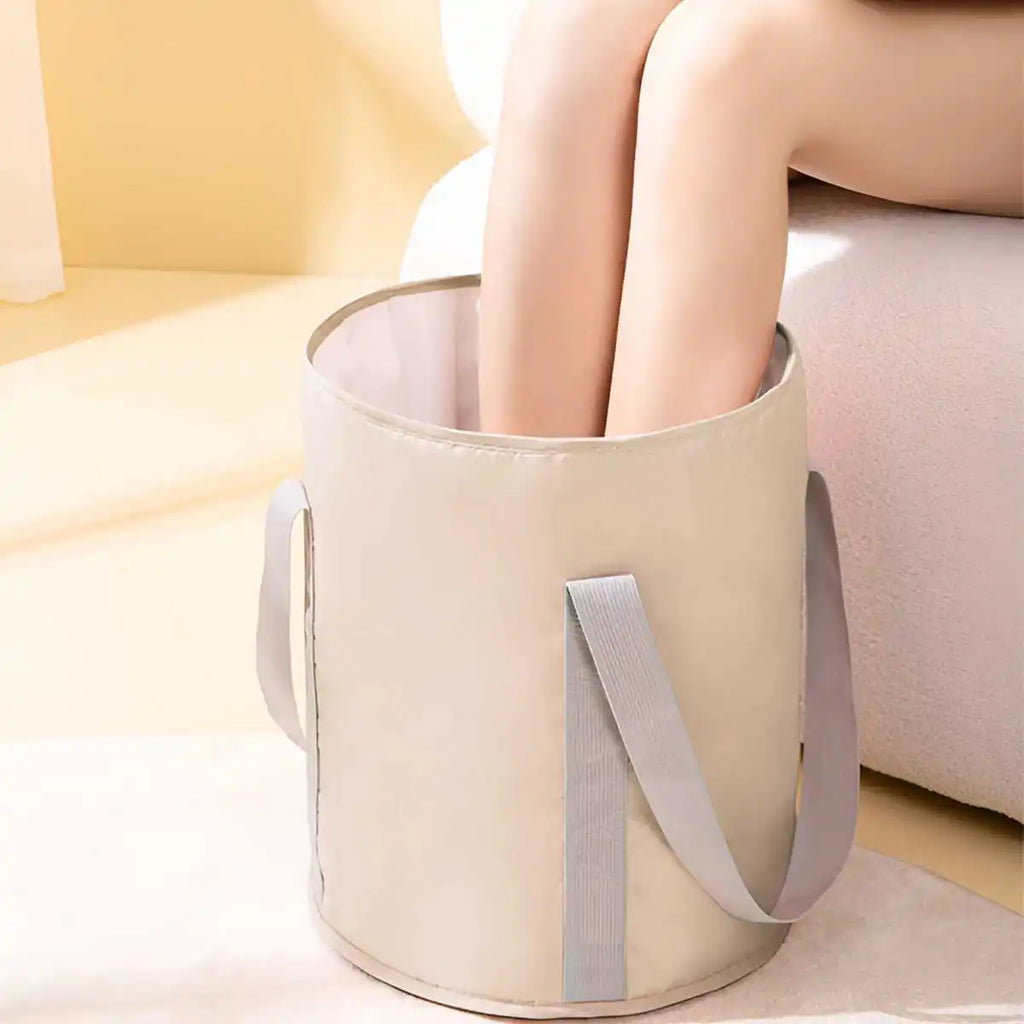 Portable Multi-Functional Folding Basin Foot Bath Basin Soaking Basin with Heat Retention Ideal for Home Use and Outdoor Travel