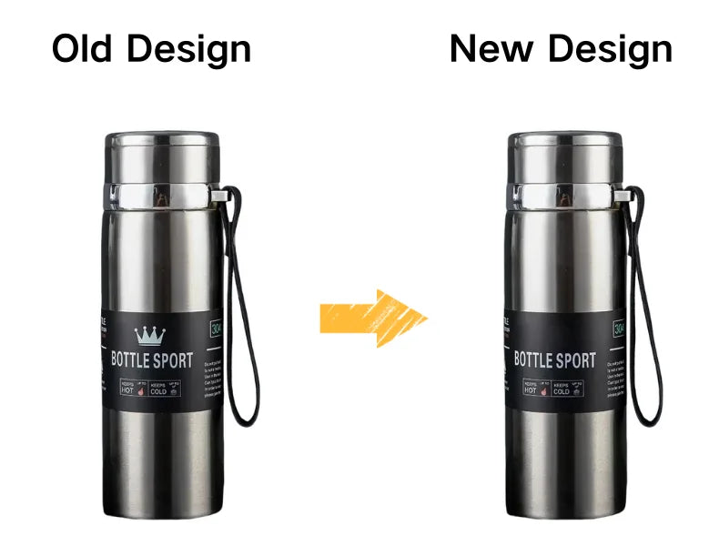 1L Portable Stainless Steel Thermal Bottle - Vacuum Insulated Thermos Keep Cold and Hot, for Water, Tea & Coffee Home Office Use