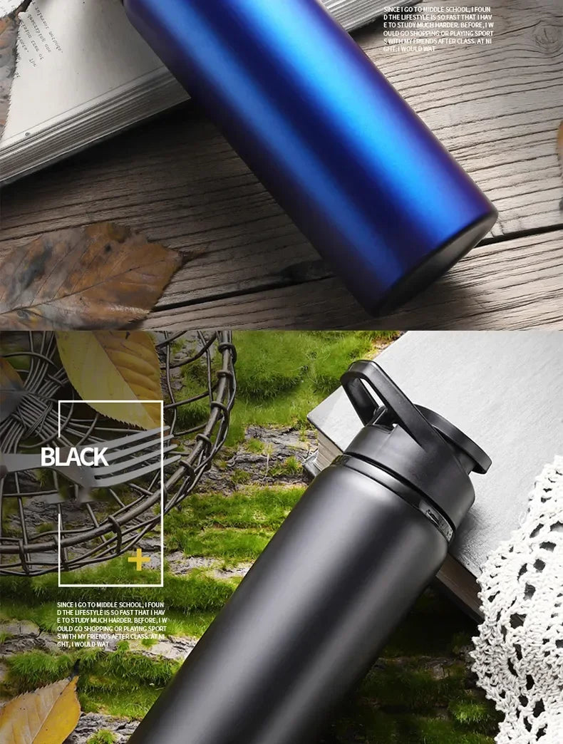 Portable Aluminium Water Bottle Bicycle Riding Drinking Water Bottle Outdoor Sport Travel Mug Metal Stainless Steel Bottle