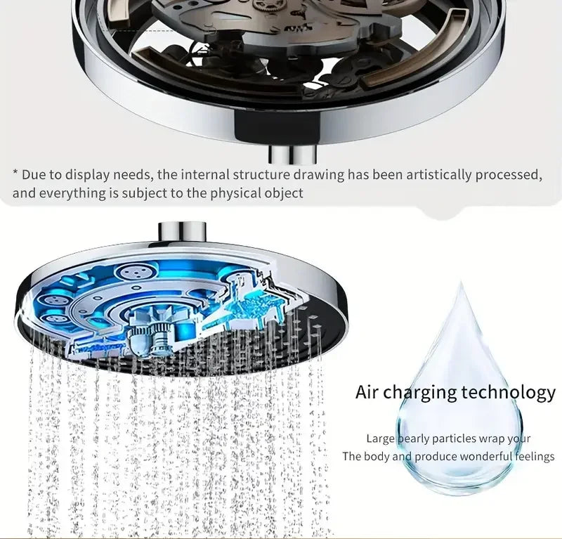 25cm Top Spray Large Water Volume Booster Shower Head Pressurized Single Head Home Bathroom Shower Head