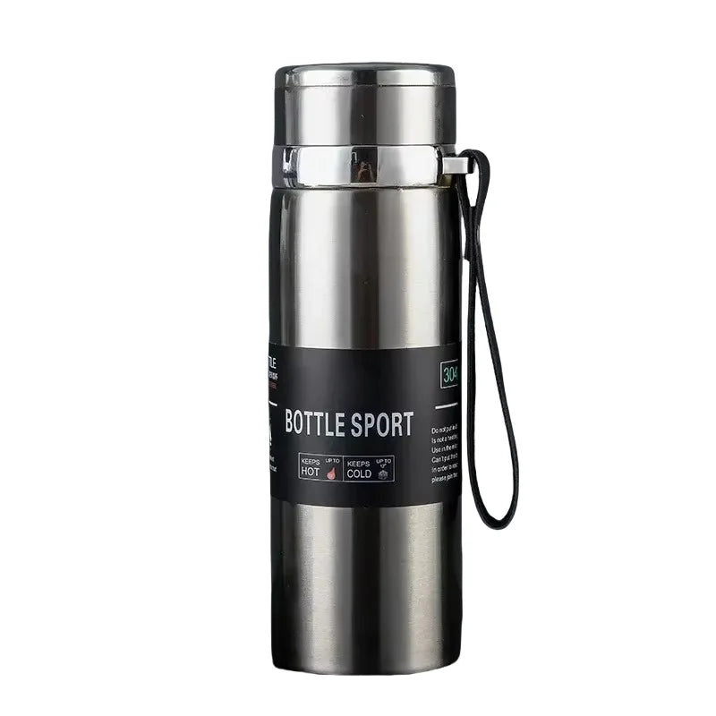 1L Portable Stainless Steel Thermal Bottle - Vacuum Insulated Thermos Keep Cold and Hot, for Water, Tea & Coffee Home Office Use
