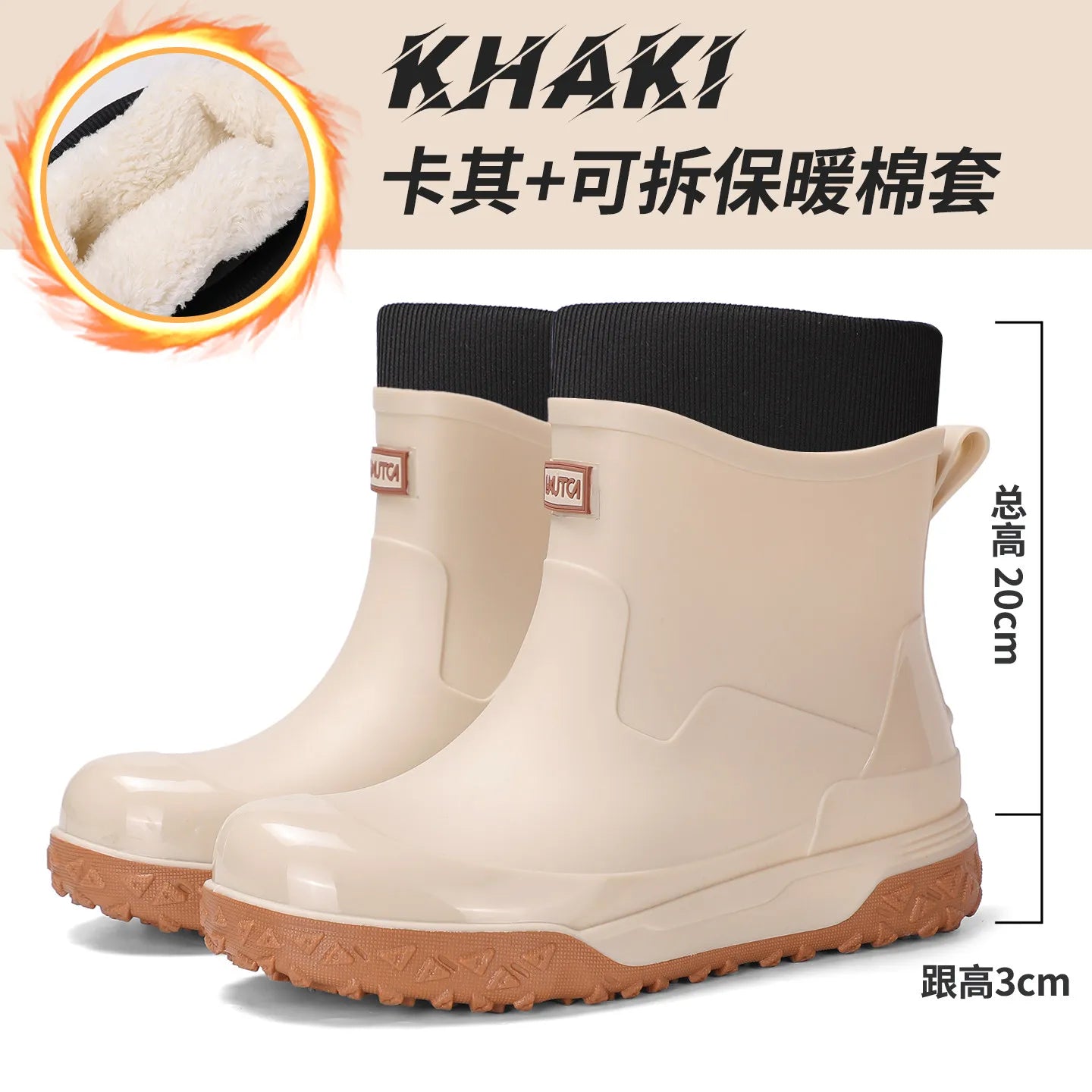 Fishing water shoes for men waterproof anti-slip  wear-resistant rain boots rain shoes, 2026 new style kitchen work rubber shoes